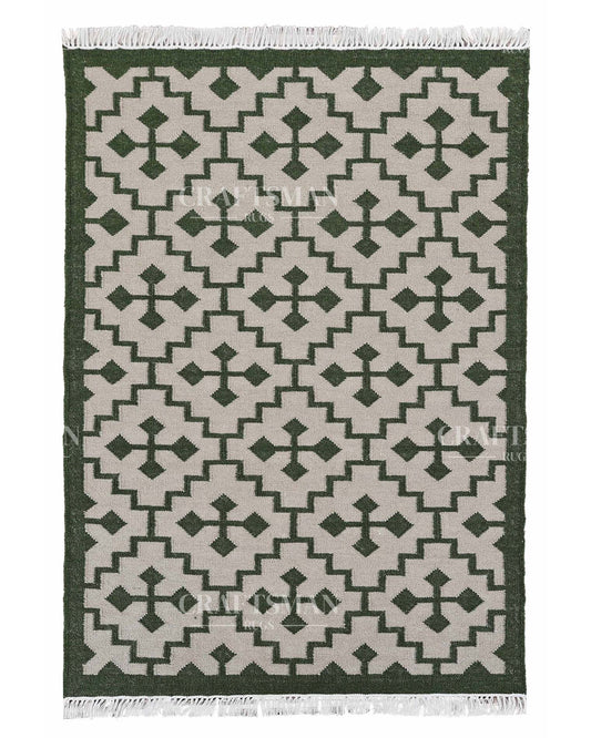 Tigris Wool Dhurrie Hand-Woven Flatweave Rug