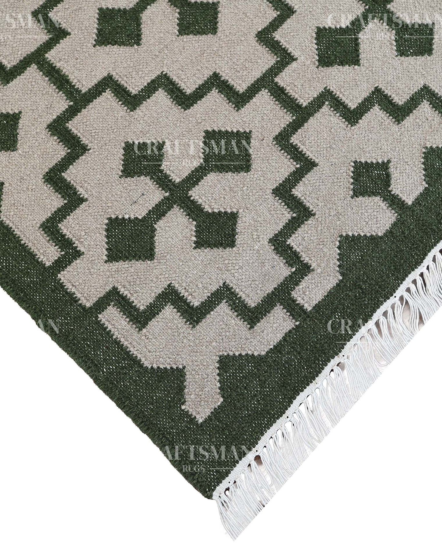 Tigris Wool Dhurrie Hand-Woven Flatweave Rug