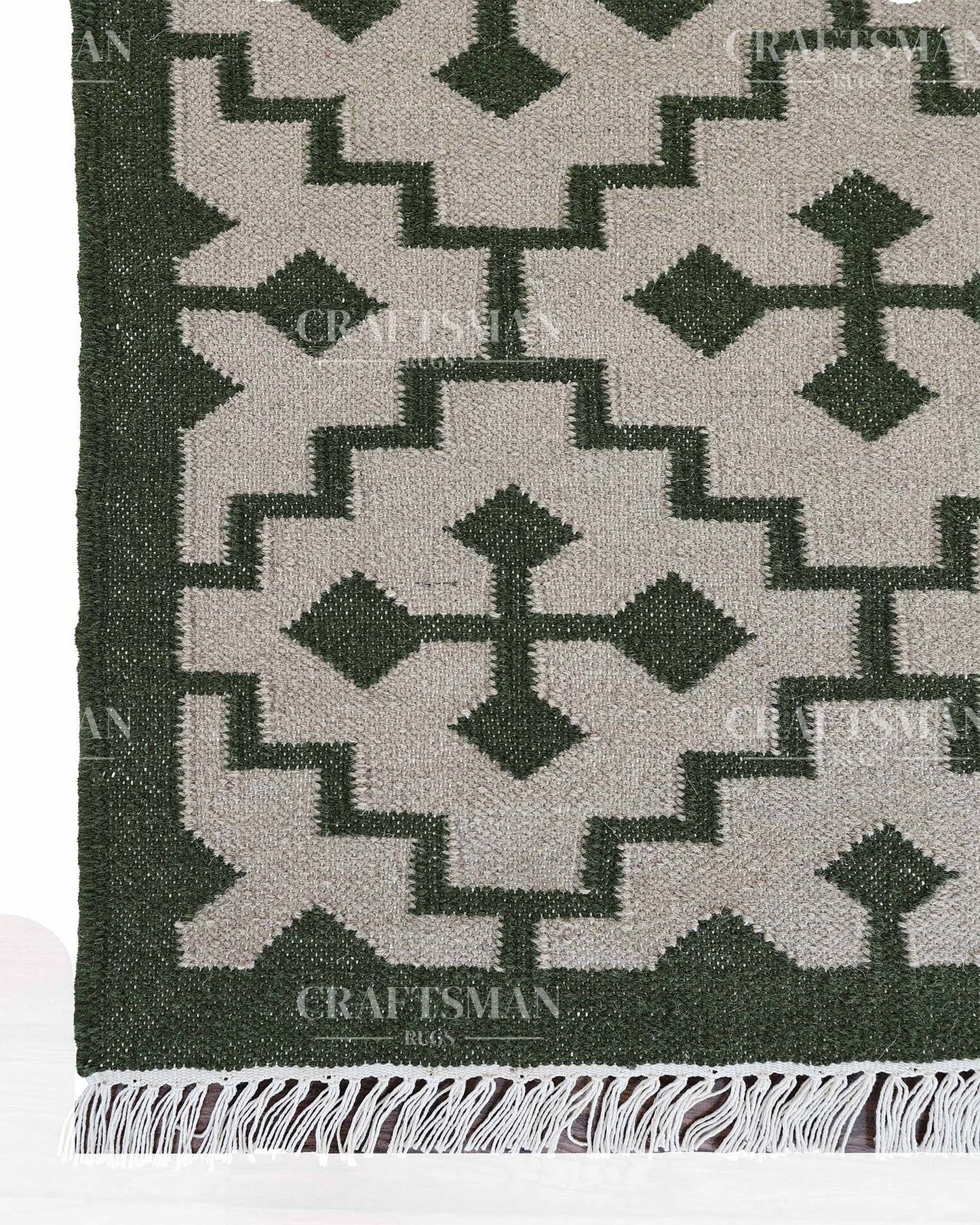 Tigris Wool Dhurrie Hand-Woven Flatweave Rug