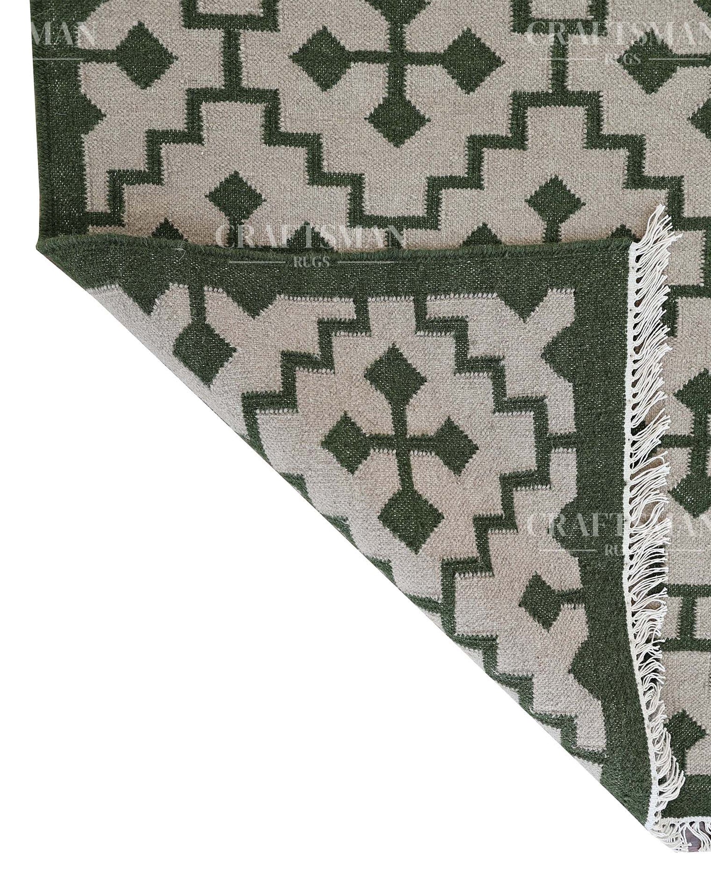 Tigris Wool Dhurrie Hand-Woven Flatweave Rug
