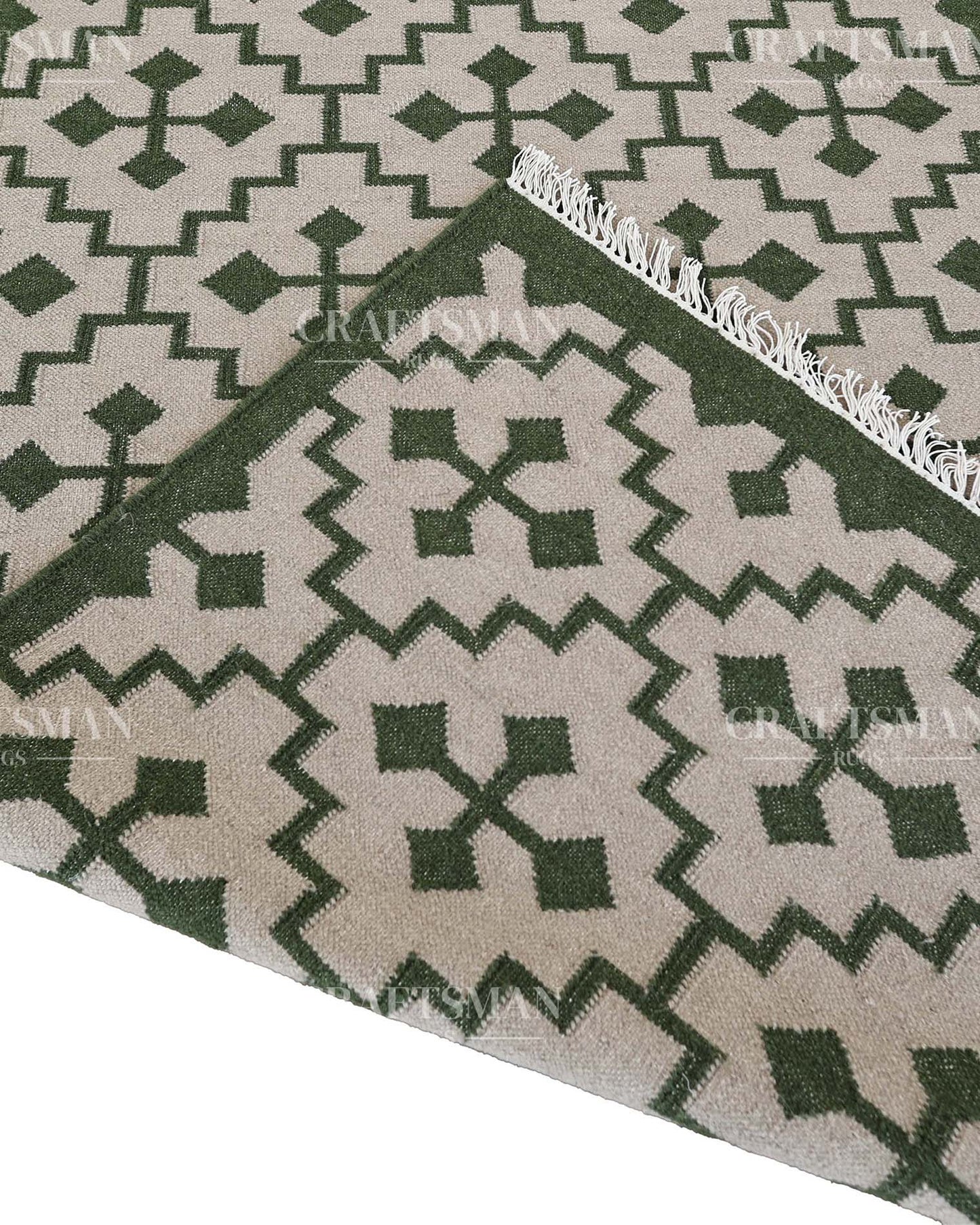 Tigris Wool Dhurrie Hand-Woven Flatweave Rug