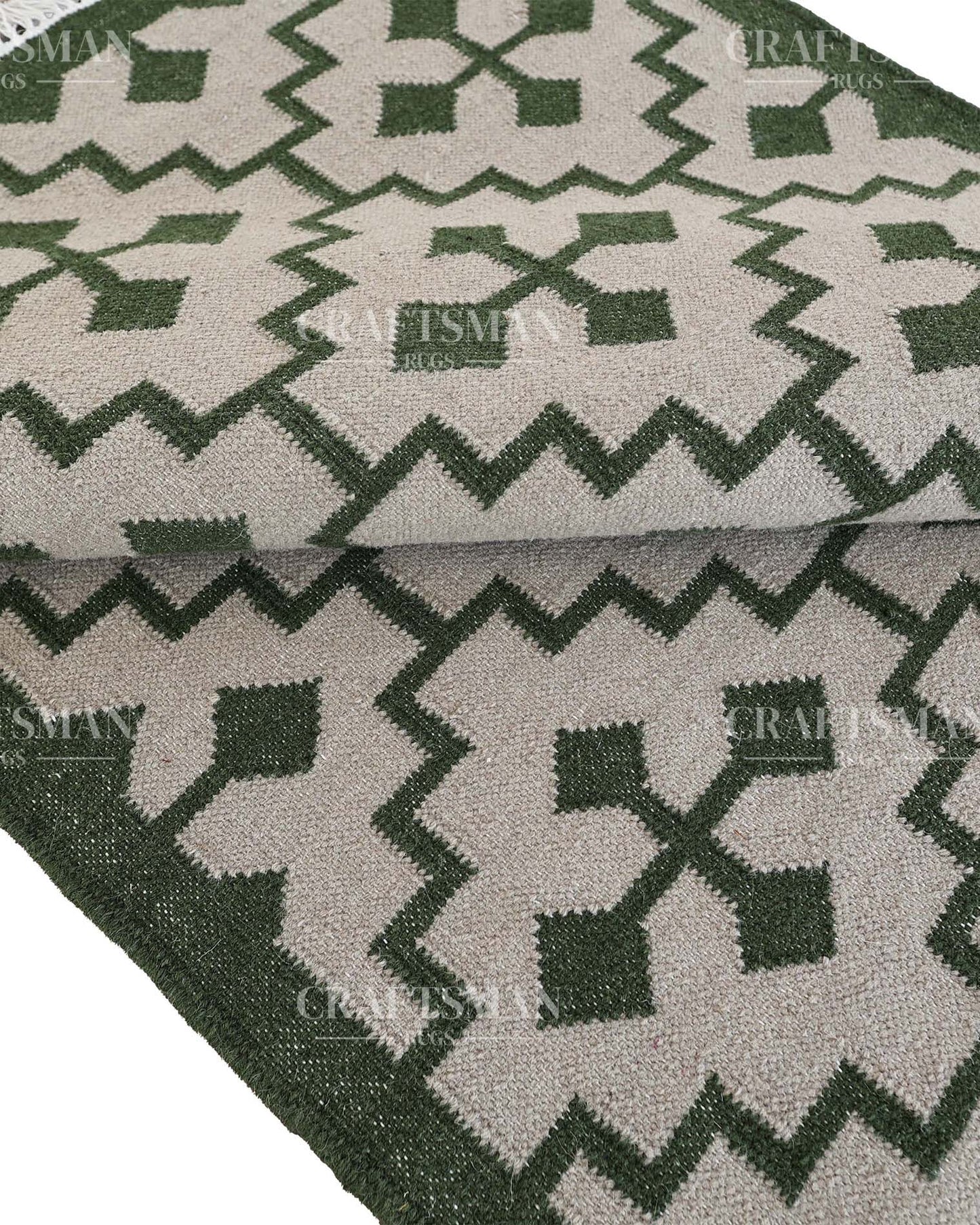 Tigris Wool Dhurrie Hand-Woven Flatweave Rug