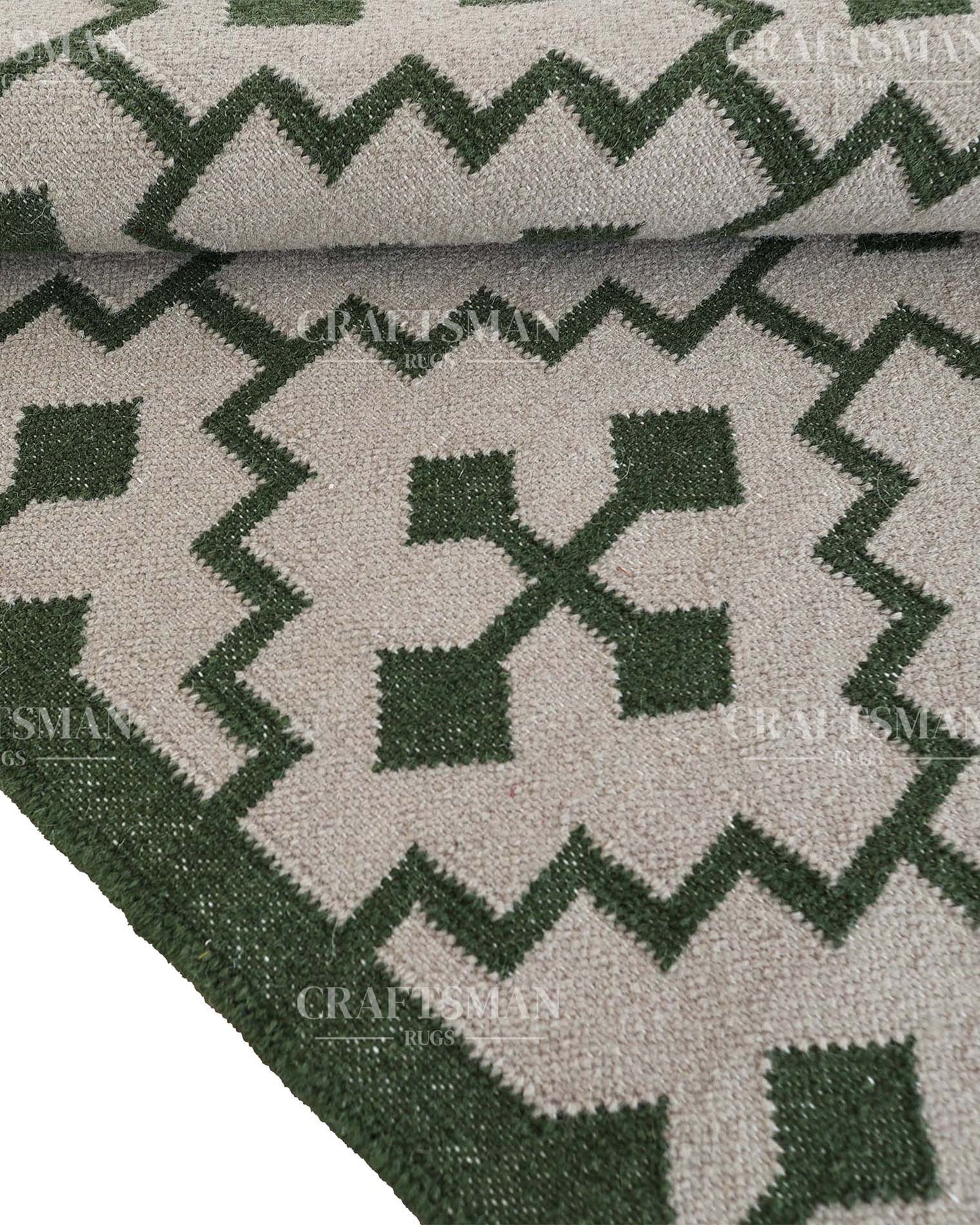 Tigris Wool Dhurrie Hand-Woven Flatweave Rug