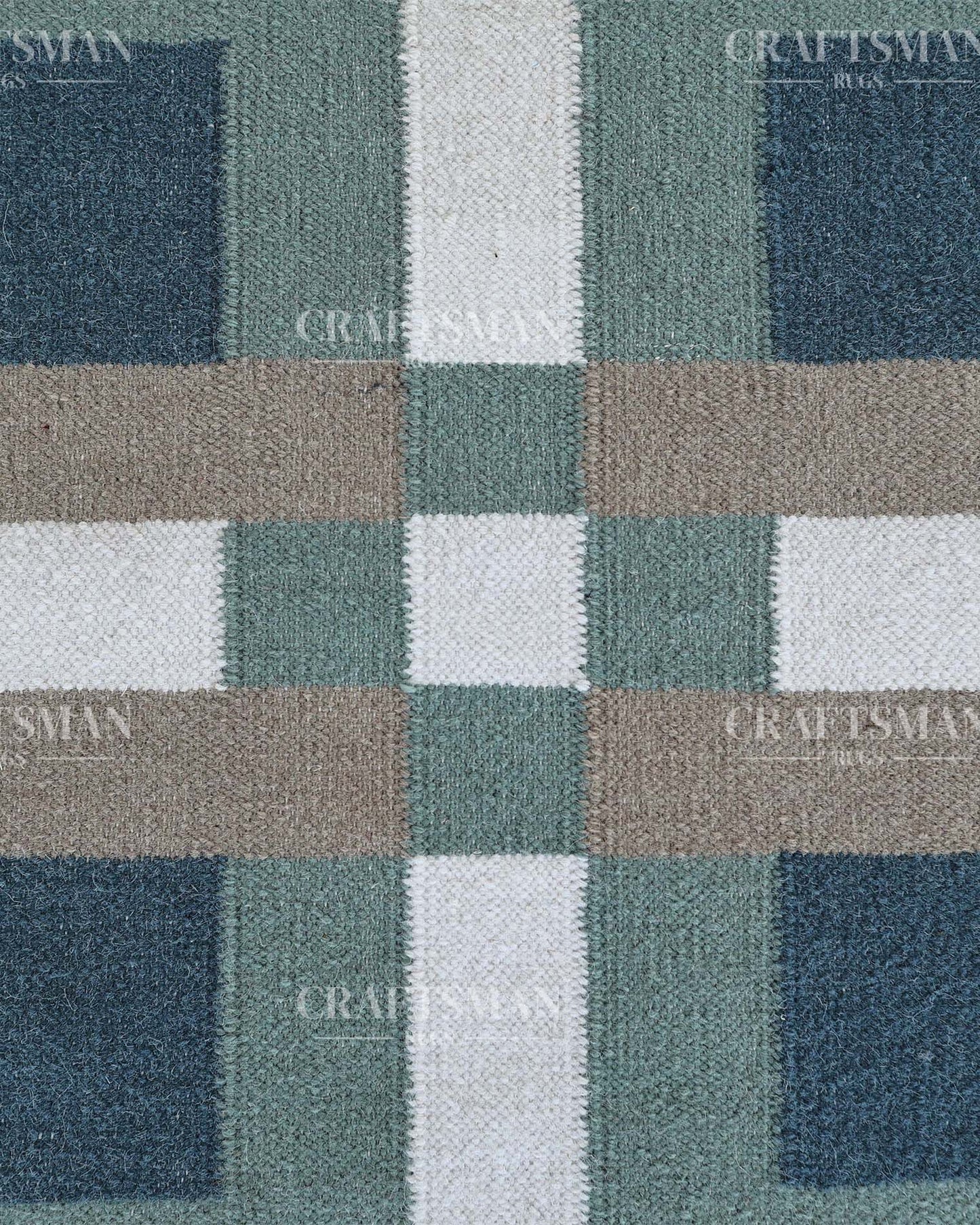 Mosaicra Wool Dhurrie Hand-Woven Flatweave Rug
