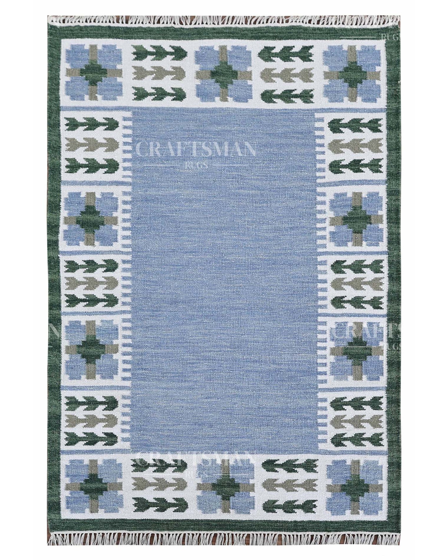Gridora Wool Dhurrie Hand-Woven Flatweave Rug