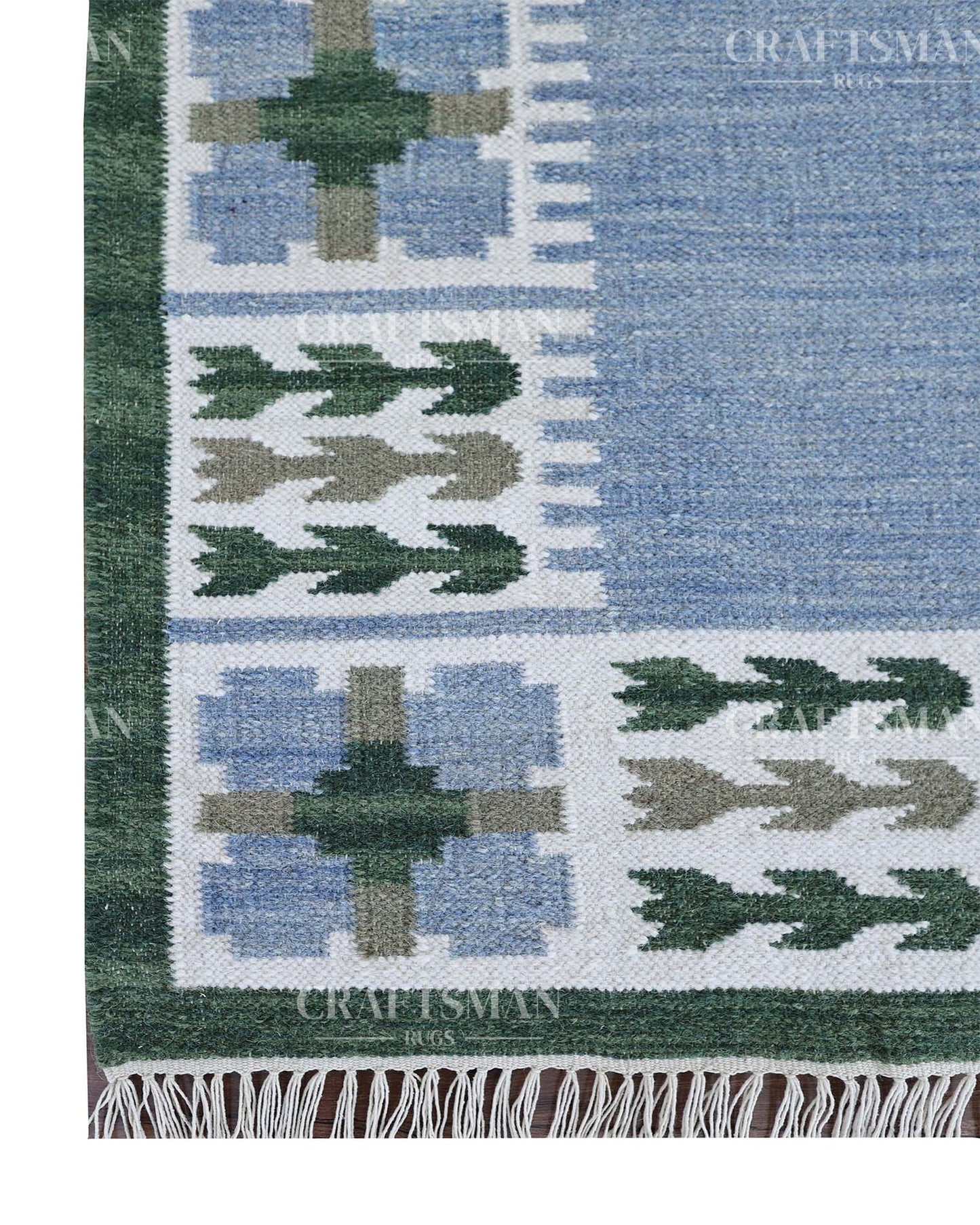 Gridora Wool Dhurrie Hand-Woven Flatweave Rug