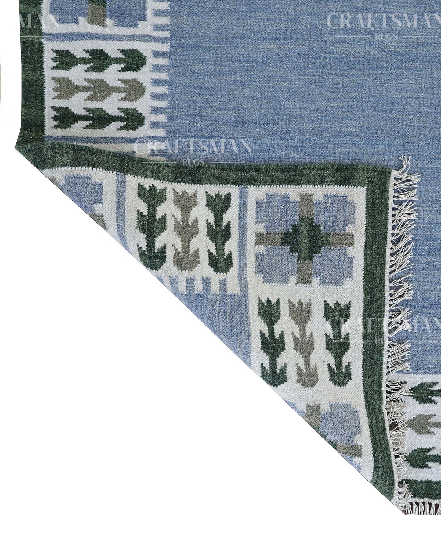 Gridora Wool Dhurrie Hand-Woven Flatweave Rug