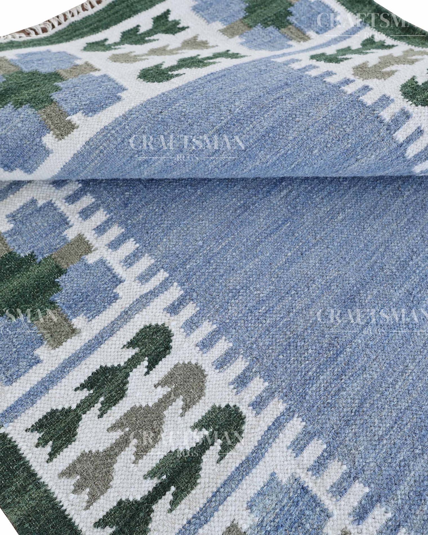 Gridora Wool Dhurrie Hand-Woven Flatweave Rug