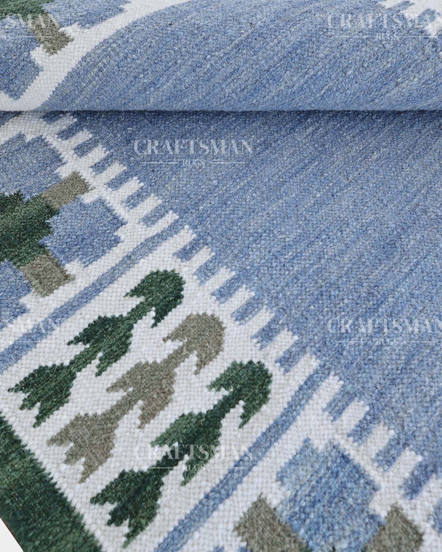 Gridora Wool Dhurrie Hand-Woven Flatweave Rug