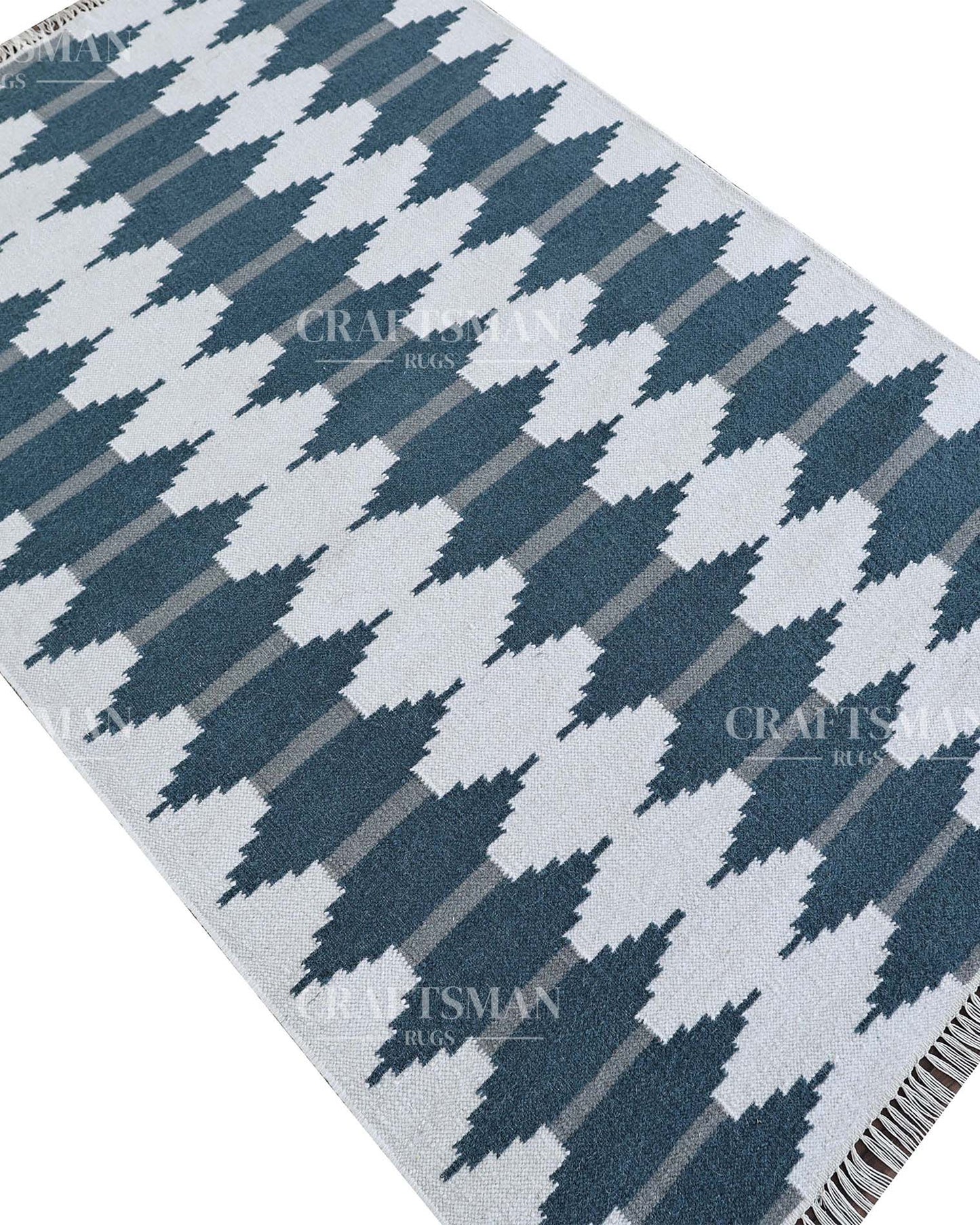 Lineara Wool Dhurrie Hand-Woven Flatweave Rug