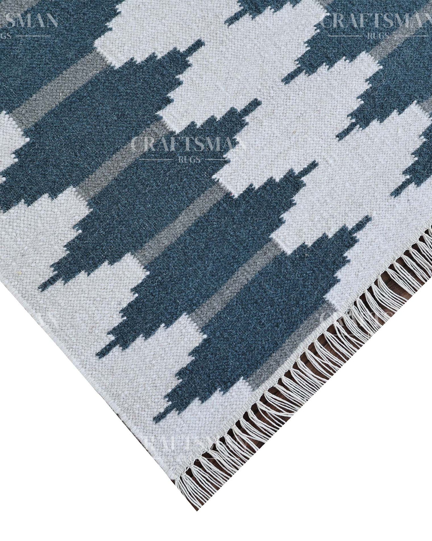 Lineara Wool Dhurrie Hand-Woven Flatweave Rug