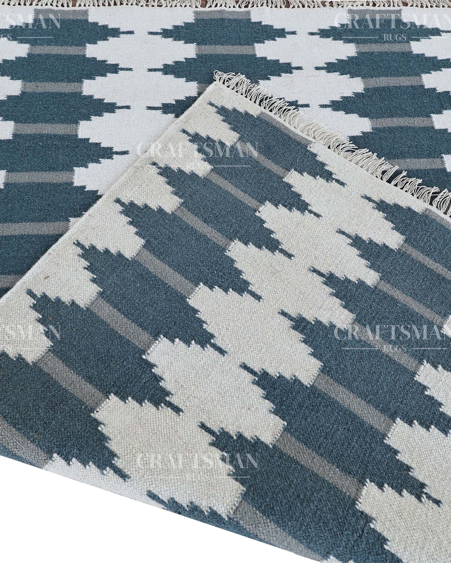 Lineara Wool Dhurrie Hand-Woven Flatweave Rug