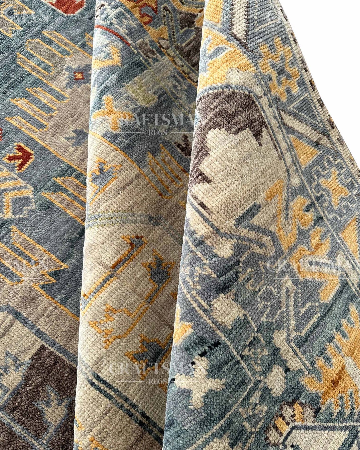 Terlis Wool Hand-Knotted Oushak-Inspired Rug