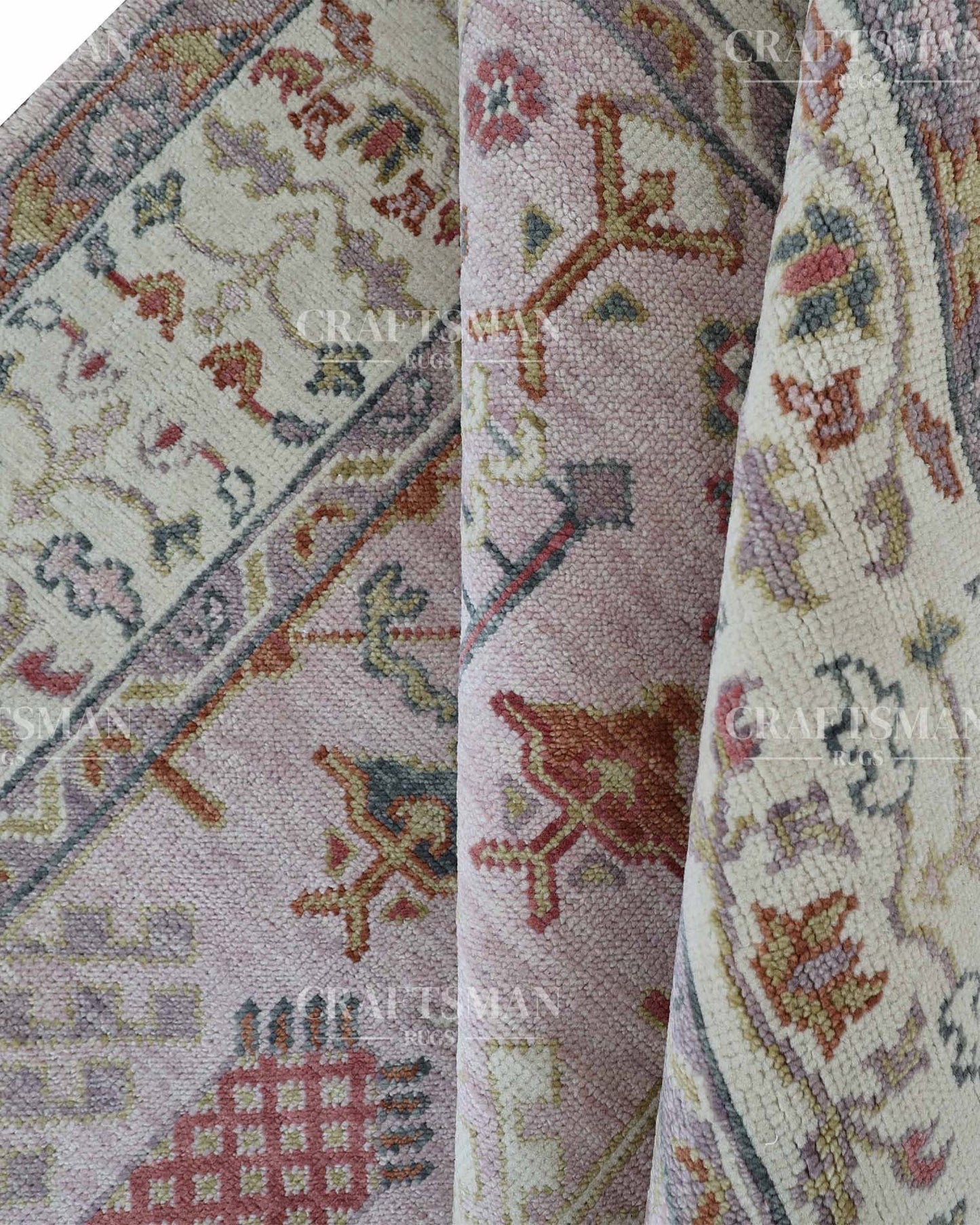 Melra Wool Hand-Knotted Oushak-Inspired Rug