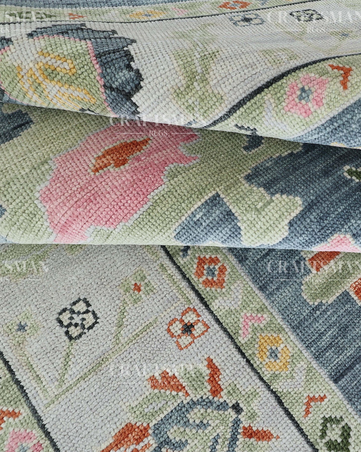 8x10 feet Wool Hand-Knotted Oushak-Inspired Rug | Craftsman Rugs Exclusive