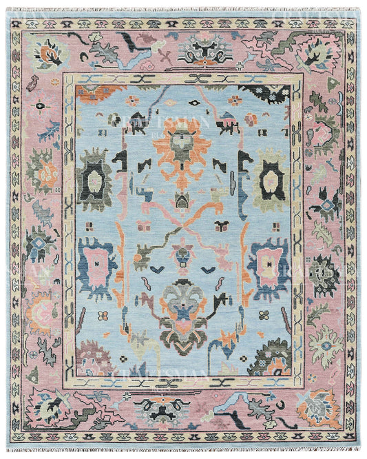 8x10 feet Wool Hand-Knotted Oushak-Inspired Rug | Craftsman Rugs Exclusive