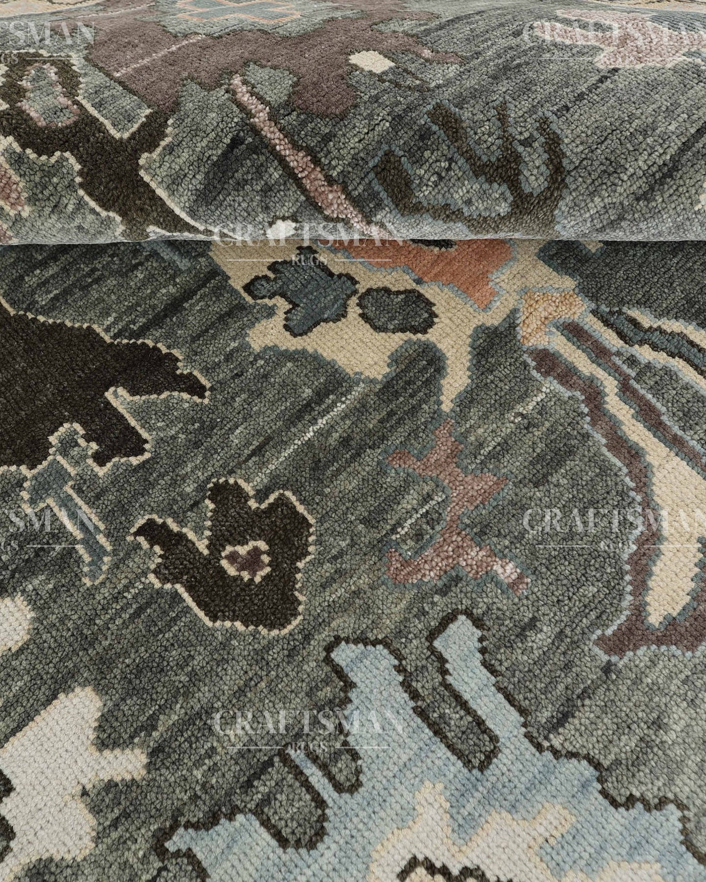 8x10 feet Wool Hand-Knotted Oushak-Inspired Rug | Craftsman Rugs Exclusive