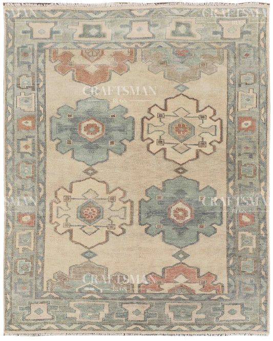 8x10 feet Wool Hand-Knotted Oushak-Inspired Rug | Craftsman Rugs Exclusive