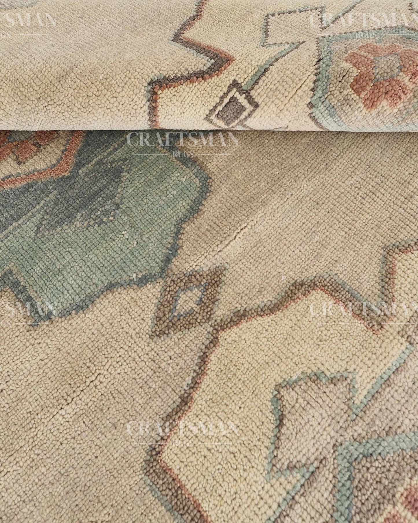 8x10 feet Wool Hand-Knotted Oushak-Inspired Rug | Craftsman Rugs Exclusive