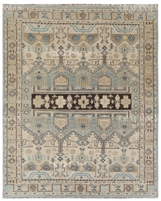8x10 feet Wool Hand-Knotted Oushak-Inspired Rug | Craftsman Rugs Exclusive