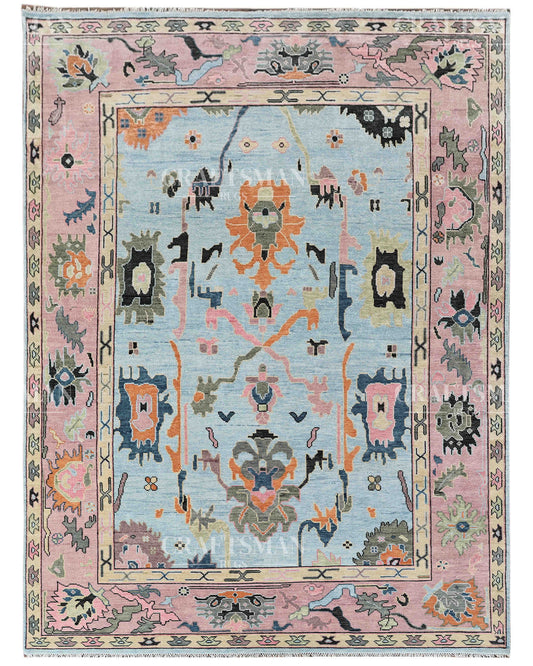 9x12 feet Wool Hand-Knotted Oushak-Inspired Rug | Craftsman Rugs Exclusive