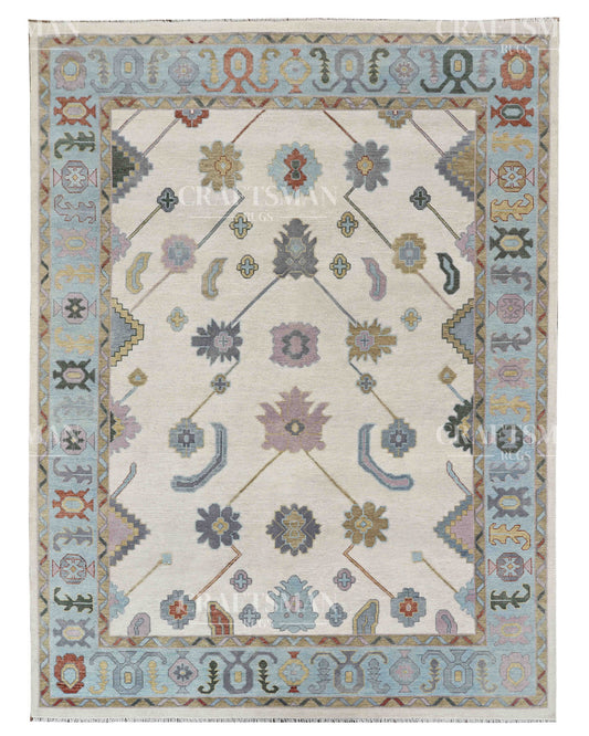 9x12 feet Wool Hand-Knotted Oushak-Inspired Rug | Craftsman Rugs Exclusive