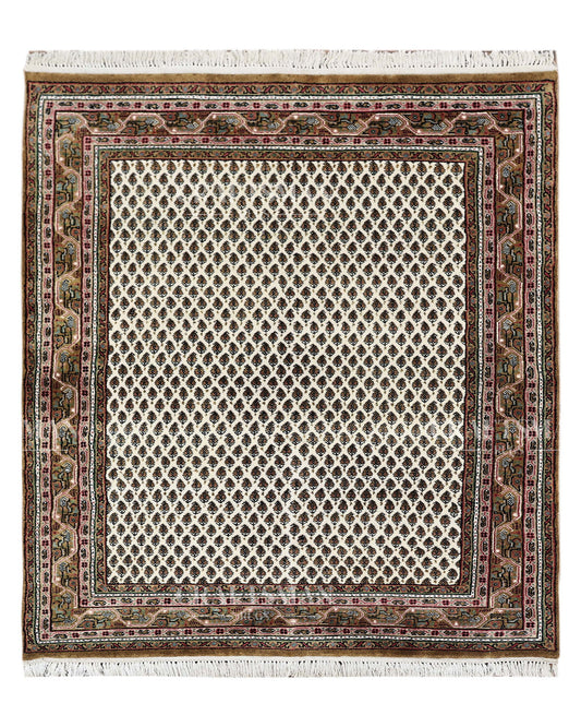 4.0x5.6 feet Vintage Hand-Knotted Wool Rug | One-of-a-Kind | Craftsman Rugs