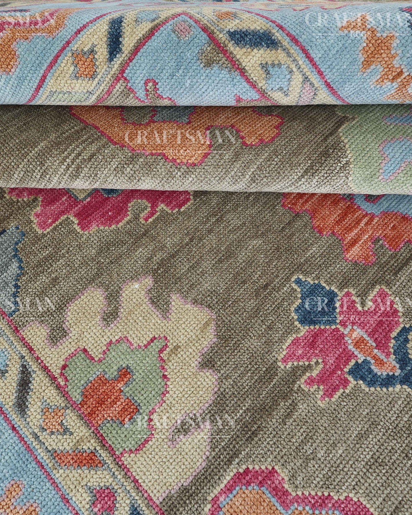 8x10 feet Wool Hand-Knotted Oushak-Inspired Rug | Craftsman Rugs Exclusive