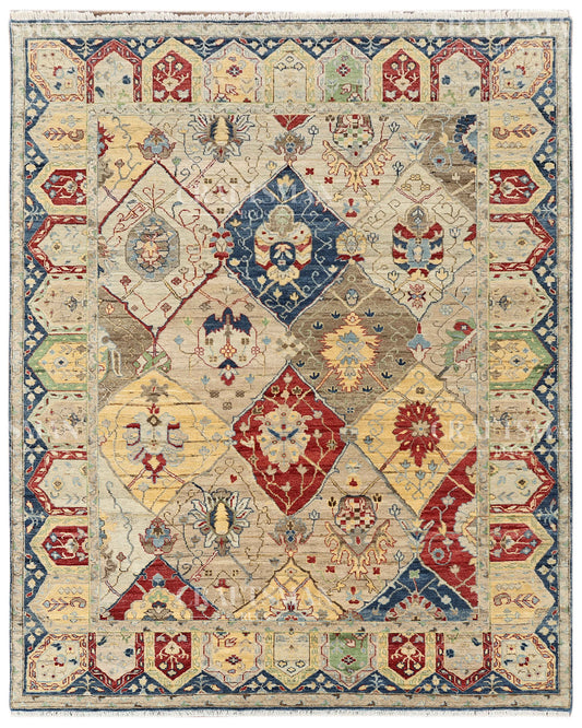 8x10 feet Vintage Hand-Knotted Wool Rug | One-of-a-Kind | Craftsman Rugs