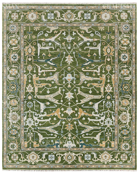 8x10 feet Wool Hand-Knotted Oushak-Inspired Rug | Craftsman Rugs Exclusive