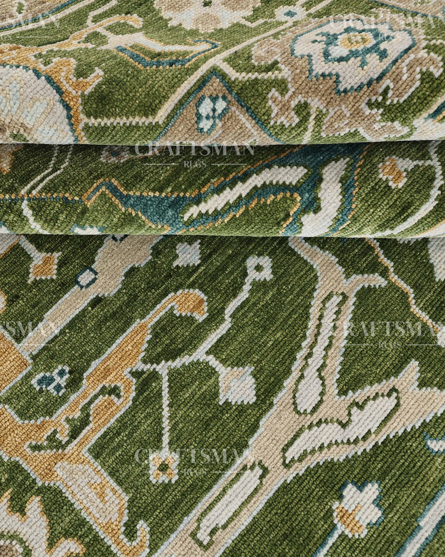 8x10 feet Wool Hand-Knotted Oushak-Inspired Rug | Craftsman Rugs Exclusive