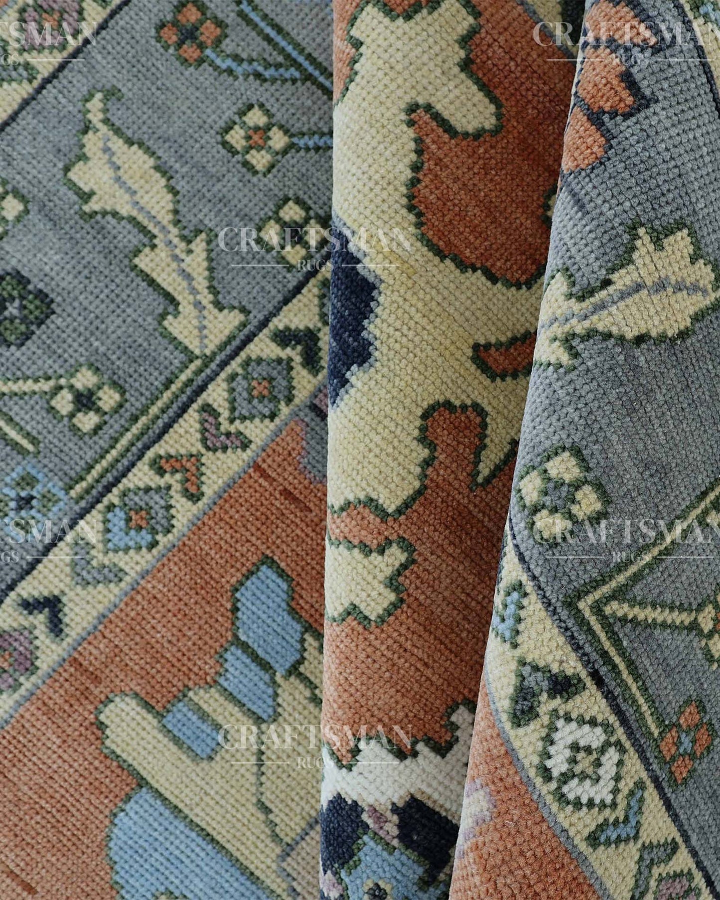 8x10 feet Wool Hand-Knotted Oushak-Inspired Rug | Craftsman Rugs Exclusive