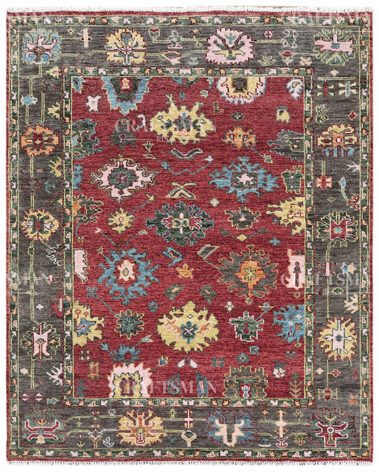 8x10 feet Wool Hand-Knotted Oushak-Inspired Rug | Craftsman Rugs Exclusive