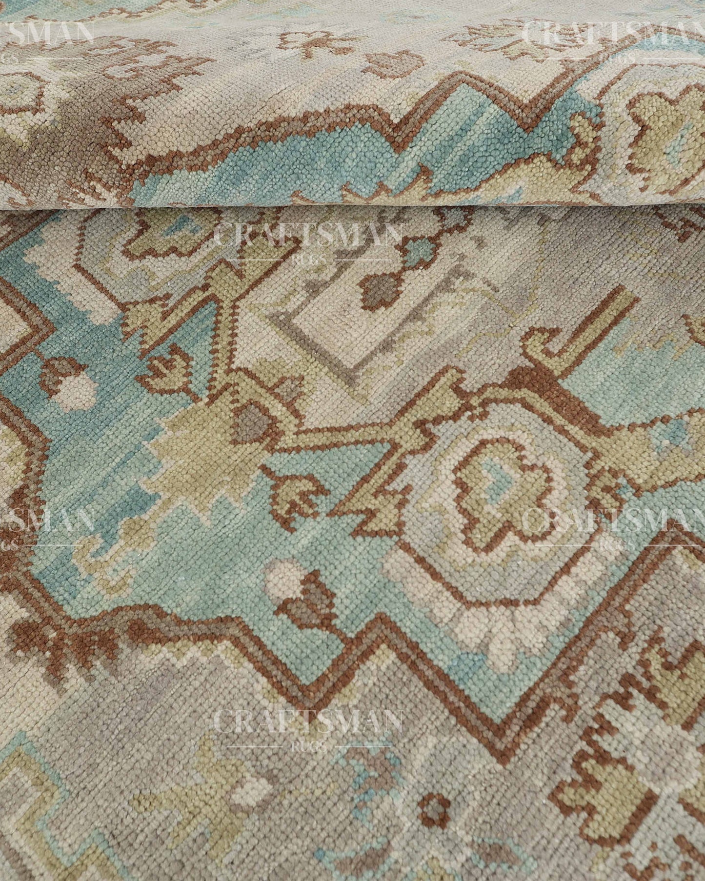 8x10 feet Wool Hand-Knotted Oushak-Inspired Rug | Craftsman Rugs Exclusive