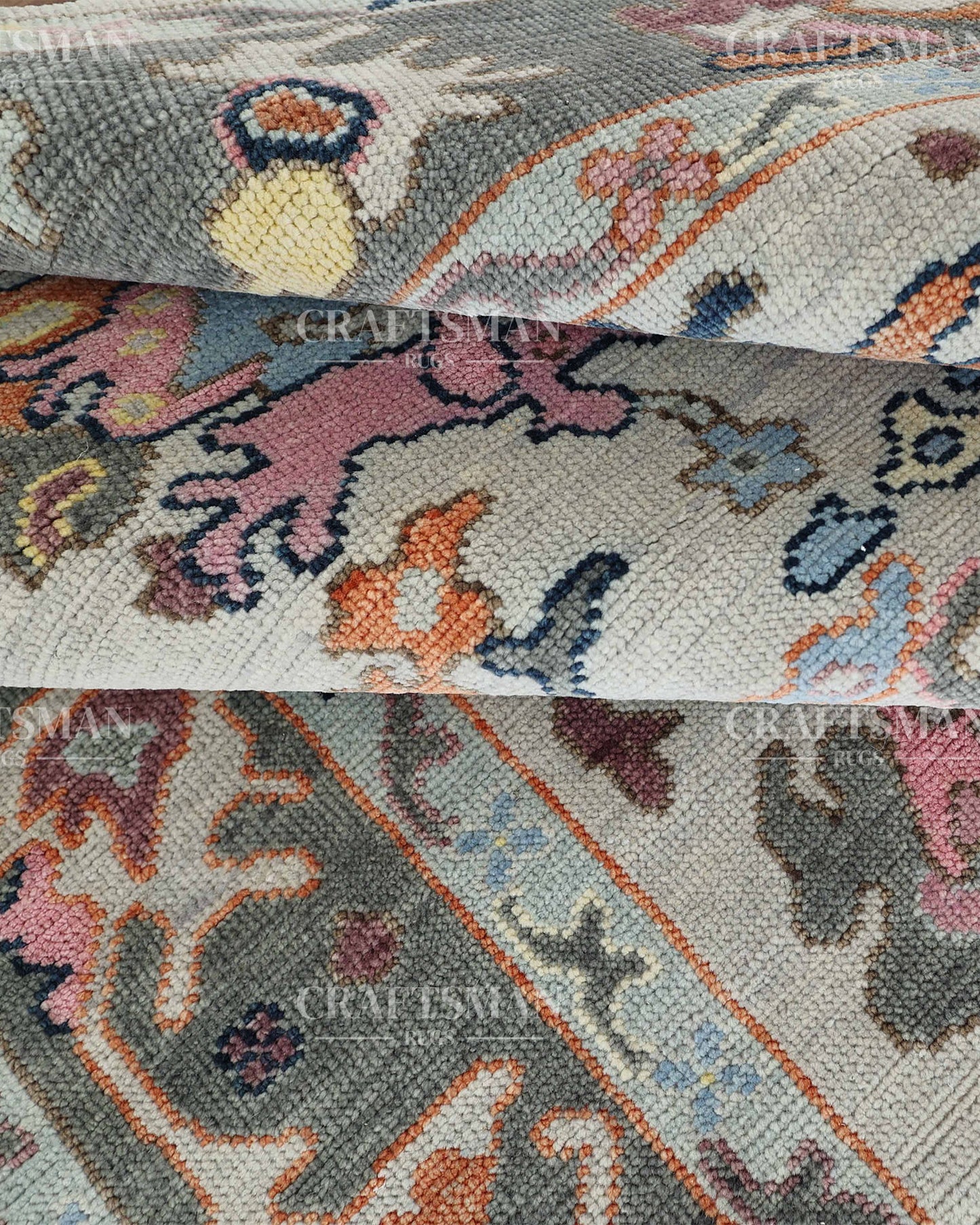 8x10 feet Wool Hand-Knotted Oushak-Inspired Rug | Craftsman Rugs Exclusive