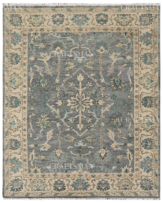8x10 feet Wool Hand-Knotted Oushak-Inspired Rug | Craftsman Rugs Exclusive
