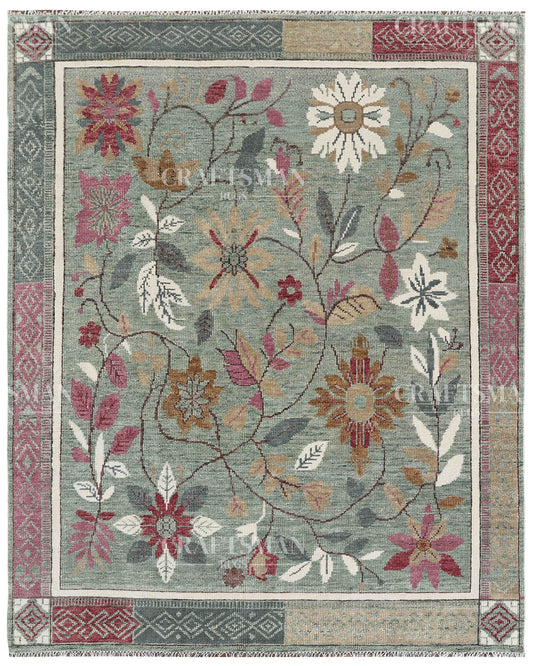 8x10 feet Wool Hand-Knotted Oushak-Inspired Rug | Craftsman Rugs Exclusive