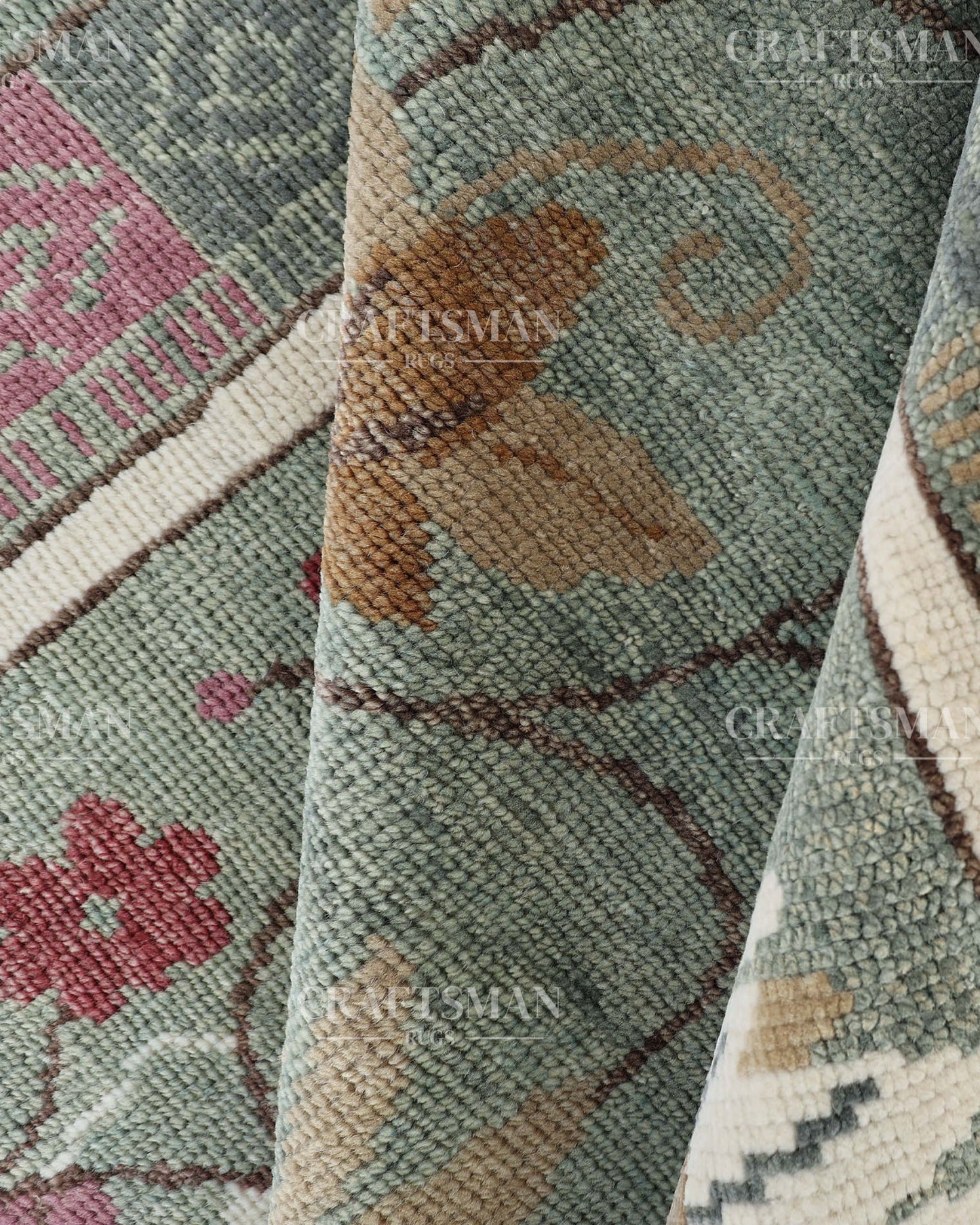 8x10 feet Wool Hand-Knotted Oushak-Inspired Rug | Craftsman Rugs Exclusive