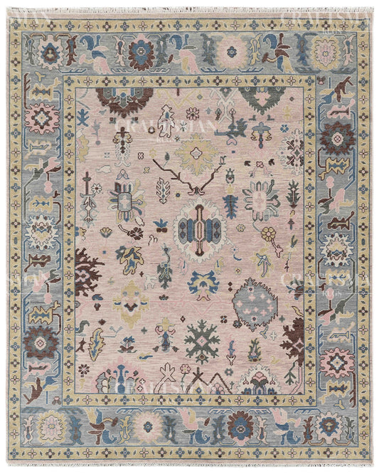 8x10 feet Wool Hand-Knotted Oushak-Inspired Rug | Craftsman Rugs Exclusive
