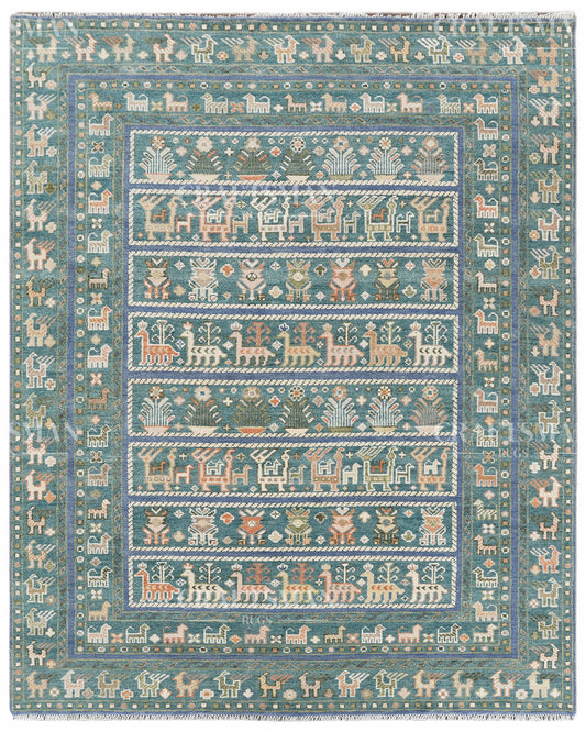 8x10 feet Wool Hand-Knotted Oushak-Inspired Rug | Craftsman Rugs Exclusive