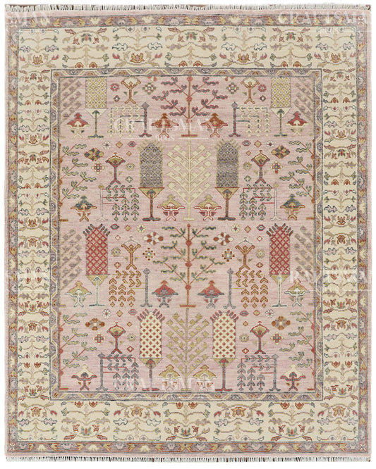 8x10 feet Wool Hand-Knotted Oushak-Inspired Rug | Craftsman Rugs Exclusive