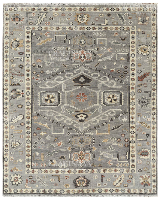 8x10 feet Wool Hand-Knotted Oushak-Inspired Rug | Craftsman Rugs Exclusive