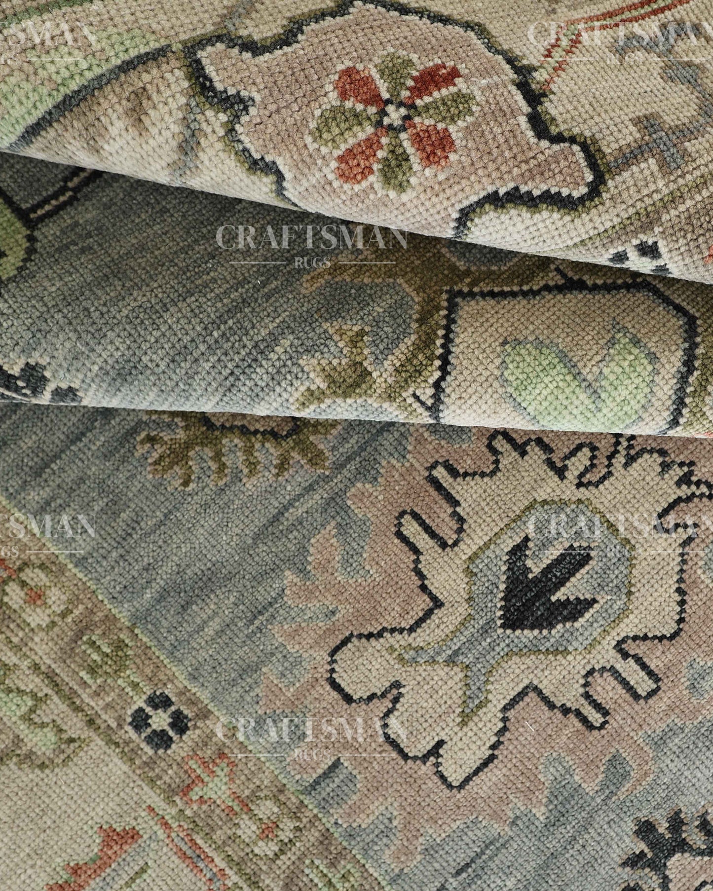 Envar Wool Hand-Knotted Oushak-Inspired Rug