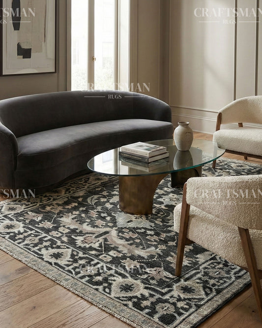 Ephesus Wool Hand-Knotted Oushak-Inspired Rug