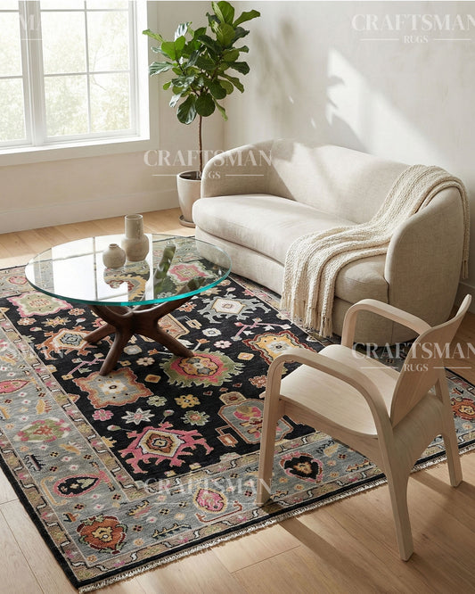 Lumora Wool Hand-Knotted Oushak-Inspired Rug