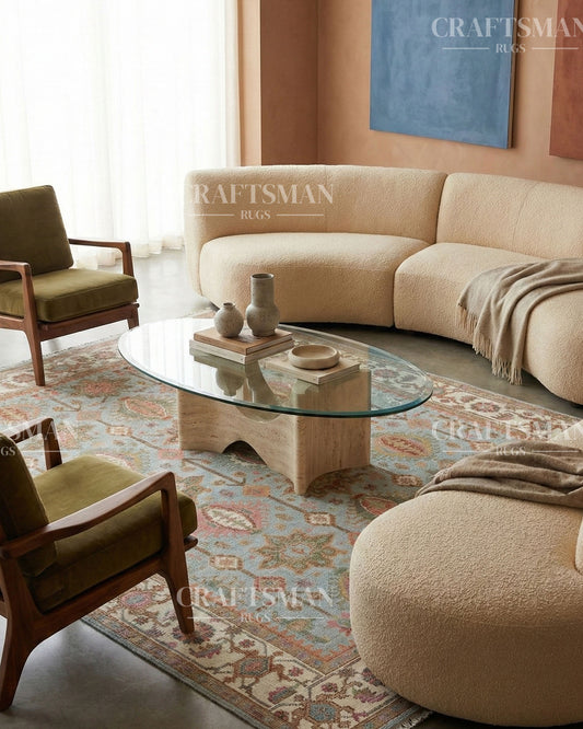 Verdura Wool Hand-Knotted Oushak-Inspired Rug