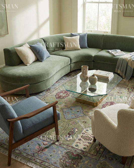 Clayra Wool Hand-Knotted Oushak-Inspired Rug