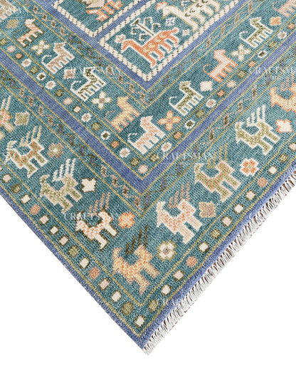 Izmir Wool Hand-Knotted Oushak-Inspired Rug