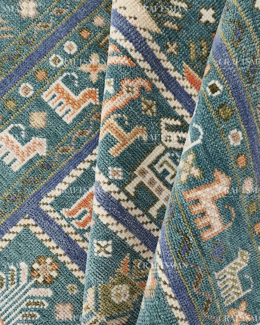 Izmir Wool Hand-Knotted Oushak-Inspired Rug