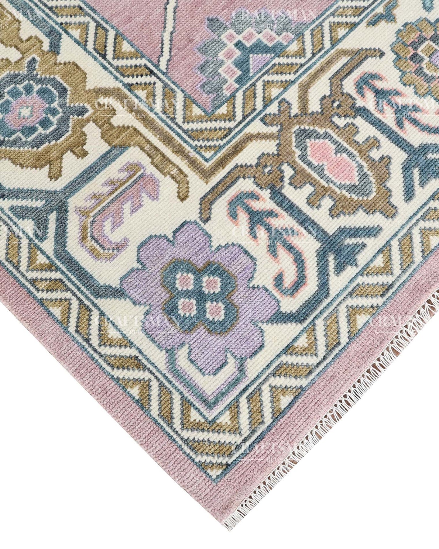 8x10 feet Wool Hand-Knotted Oushak-Inspired Rug | Craftsman Rugs Exclusive